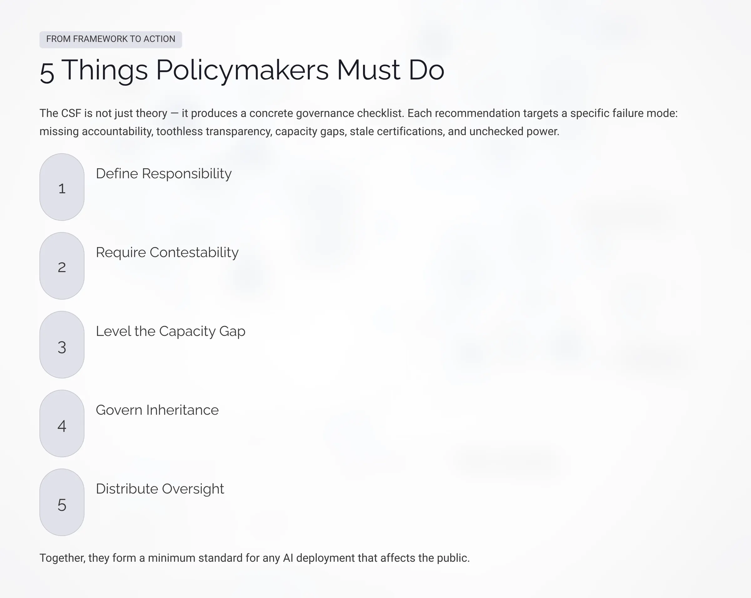 Five Things Policymakers Must Do