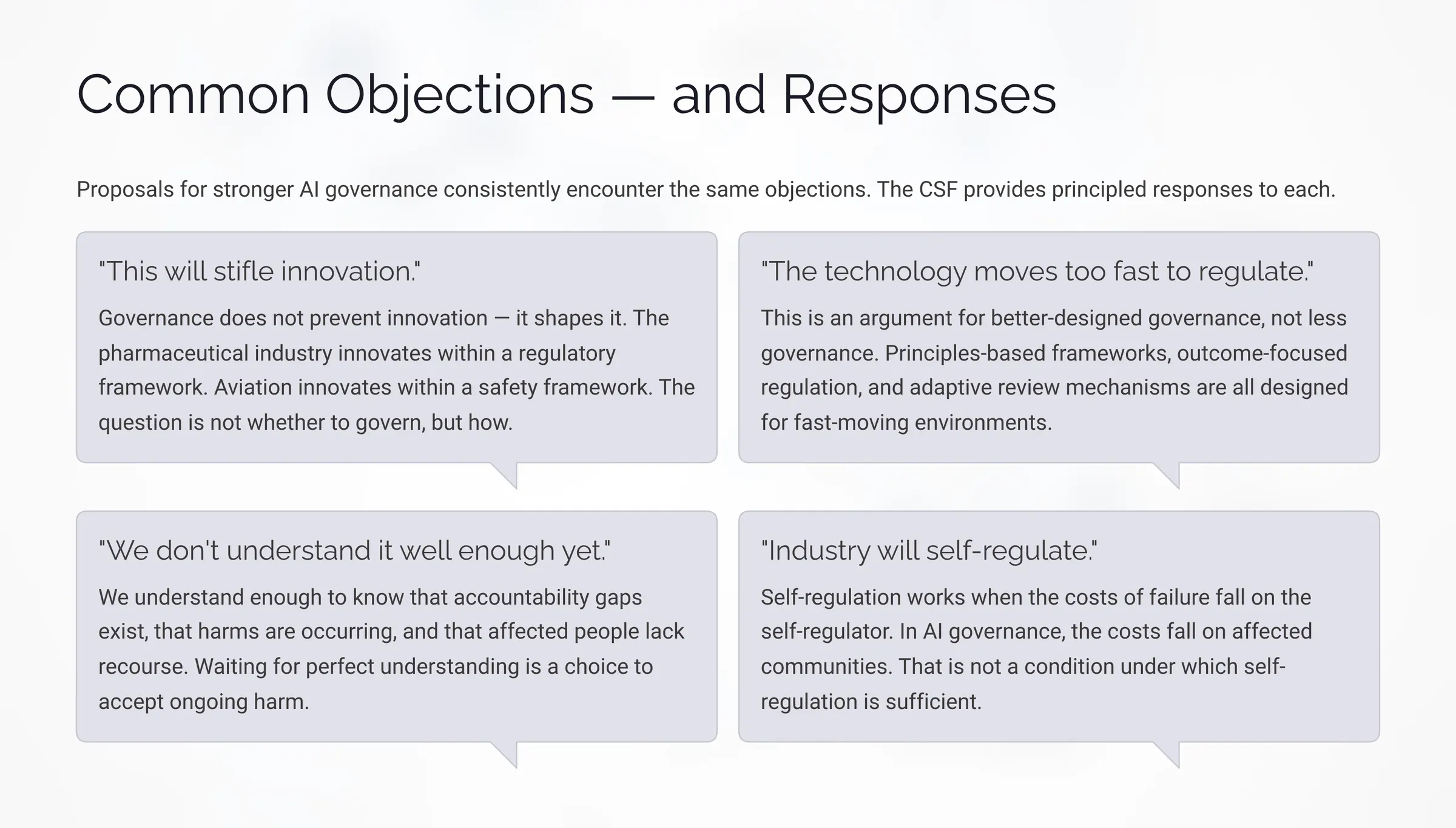 Common Objections and Responses
